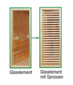 Wolff Finnhaus Saunas & Infrarotkabinen - Tauschelement Paradiso Glas zu Sprossen Natur