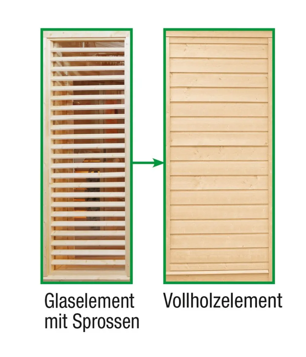 Wolff Finnhaus Saunas & Infrarotkabinen - Tauschelement Paradiso Sprossen zu Vollholz Natur