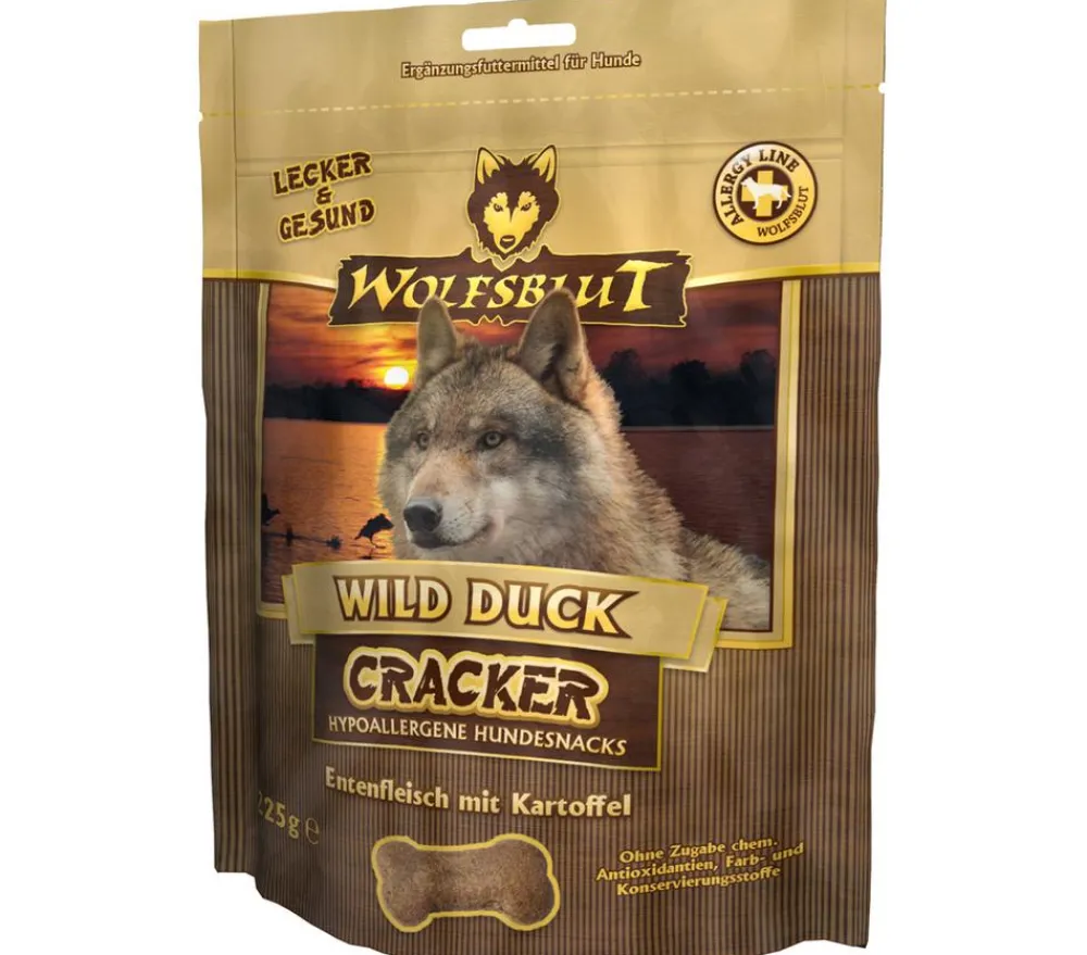 WOLFSBLUT Hundeleckerlies - Hundesnack Cracker Wild Duck Ente, 225 g