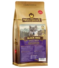 WOLFSBLUT Trockenfutter Hund - Trockenfutter für Hunde Black Bird, Small Breed, Truthahn & Süßkartoffel
