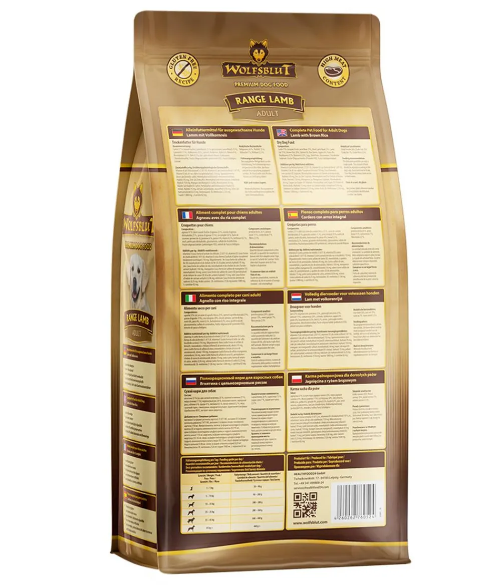 WOLFSBLUT Trockenfutter für Hunde Range Lamb, Adult, Lamm & Vollkornreis Discount