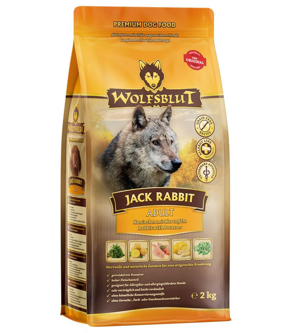 WOLFSBLUT Trockenfutter für Hunde Jack Rabbit, Adult, Kaninchen & Gemüse Outlet