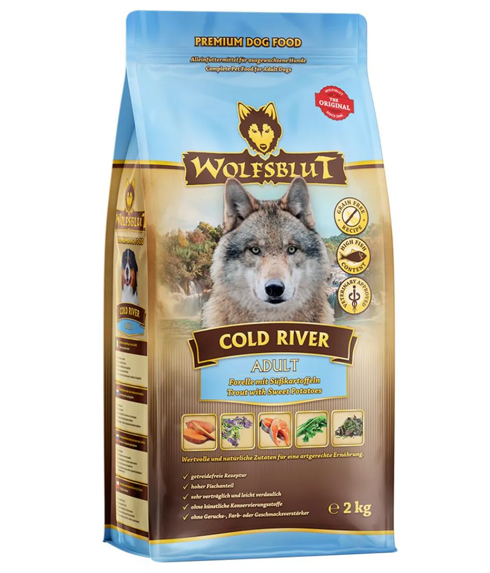 WOLFSBLUT Trockenfutter für Hunde Cold River Forelle & Süßkartoffel New