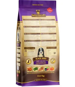 WOLFSBLUT Trockenfutter Hund > Trockenfutter für Hunde Black Bird Puppy Large Breed, Truthahn & Süßkartoffel, 12,5 kg