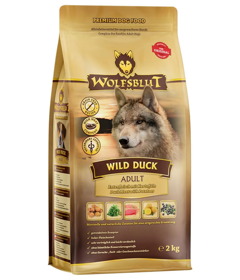 WOLFSBLUT Trockenfutter Hund - Trockenfutter Wild Duck Adult Ente & Kartoffeln