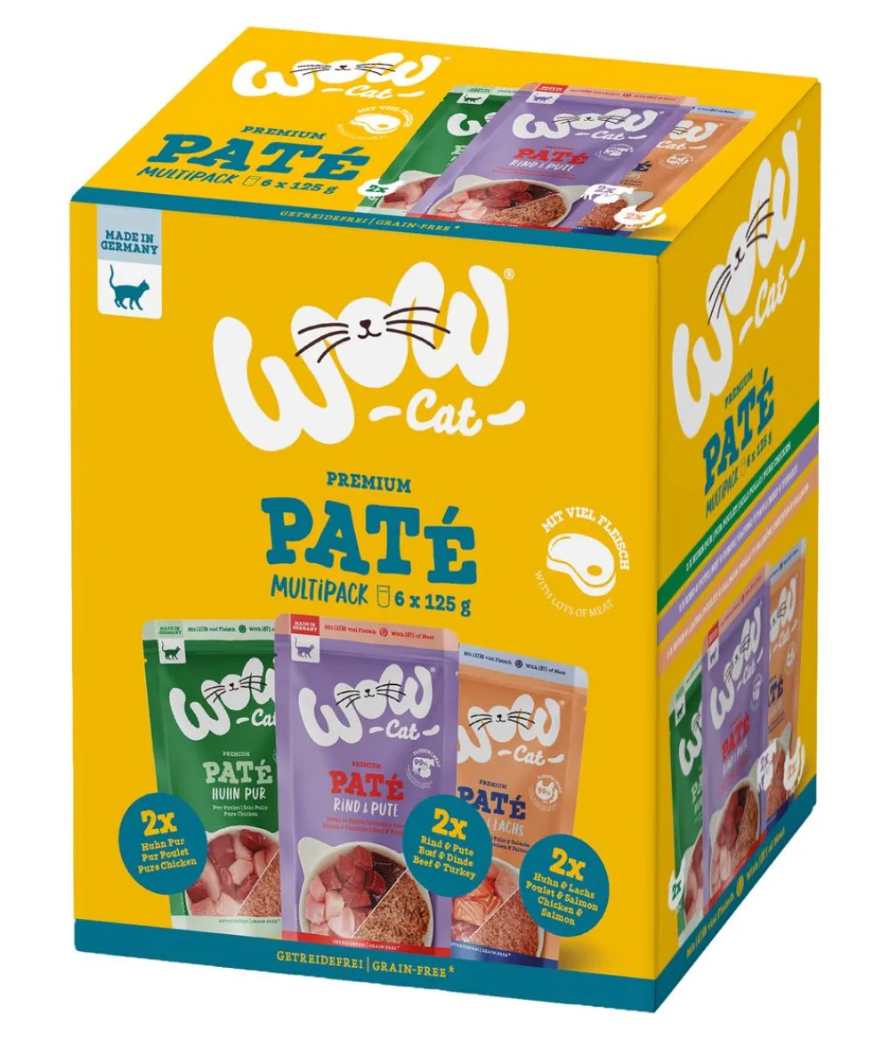 WOW ® Cat Nassfutter für Katzen Multipack Premium Filets, Adult, 6 x 125 g Best