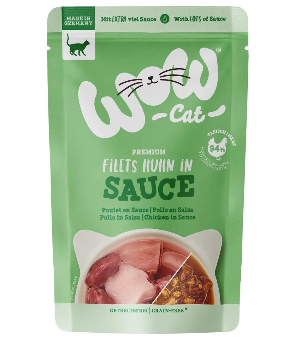 WOW ® Cat Nassfutter für Katzen Premium Filets in Sauce, Adult, 8 x 85 g Best