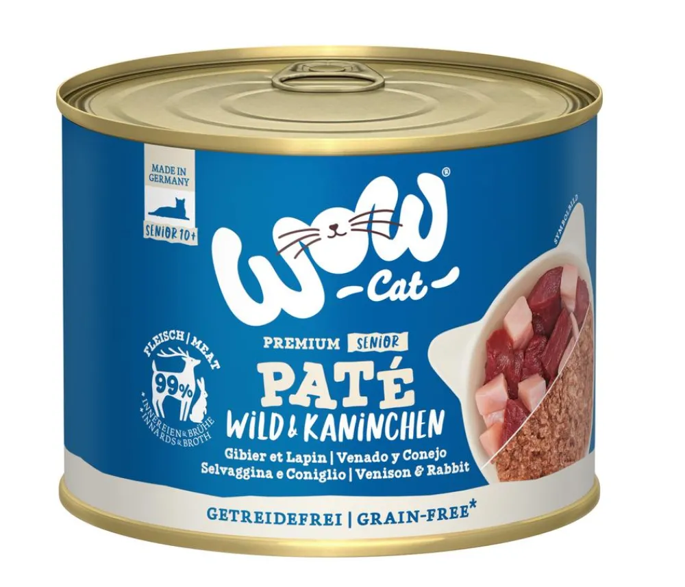 WOW ® Cat Nassfutter für Katzen Premium Paté Senior, 6 x 200 g Sale