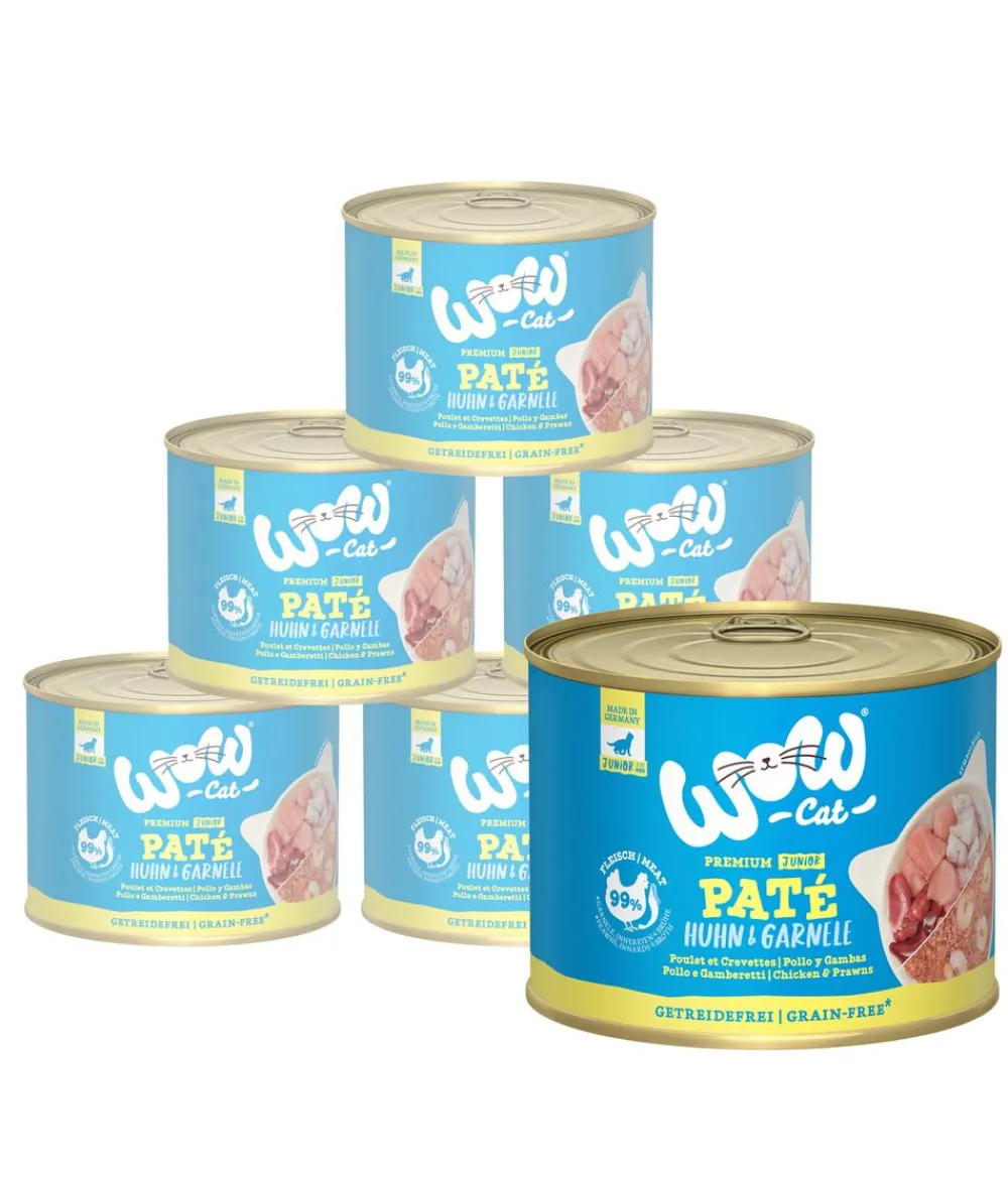 WOW ® Cat Nassfutter für Katzen Premium Paté Senior, 6 x 200 g Sale