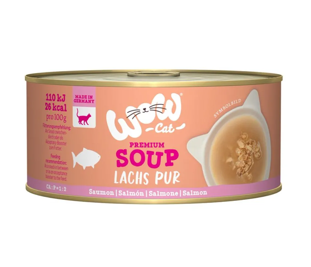 WOW Nassfutter Katze > ® Cat Nassfutter für Katzen Premium Suppe, Adult, 12 x 70 g
