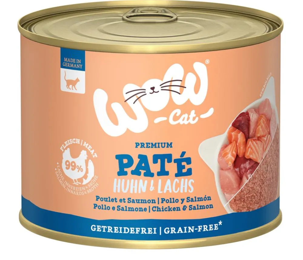 WOW ® Cat Nassfutter für Katzen Premium Paté Adult, 6 x 200 g Sale