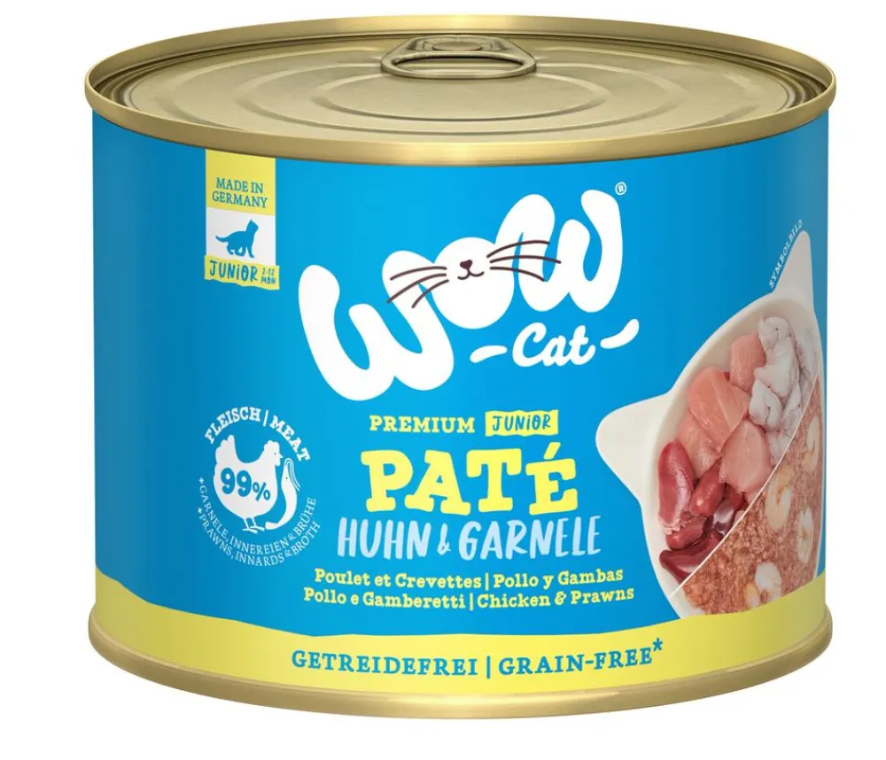 WOW Nassfutter Katze - ® Cat Nassfutter für Katzen Premium Paté Adult, 6 x 200 g