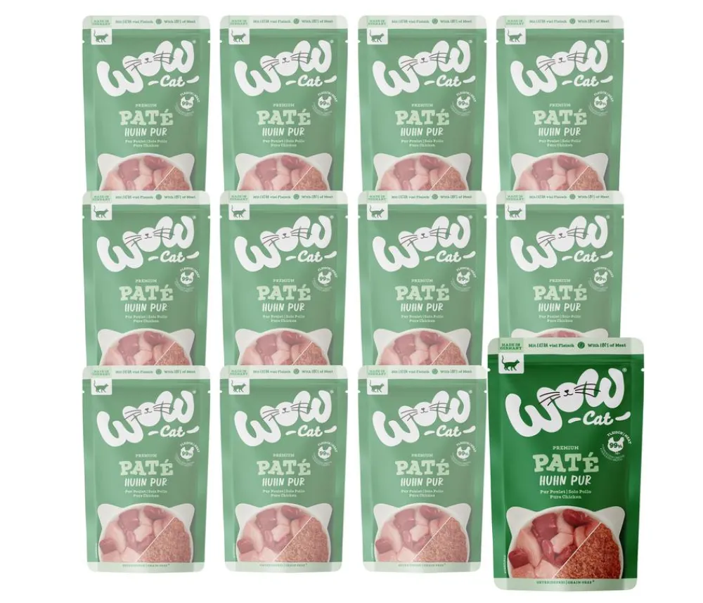 WOW Nassfutter Katze - ® Cat Nassfutter für Katzen Premium Paté Senior,