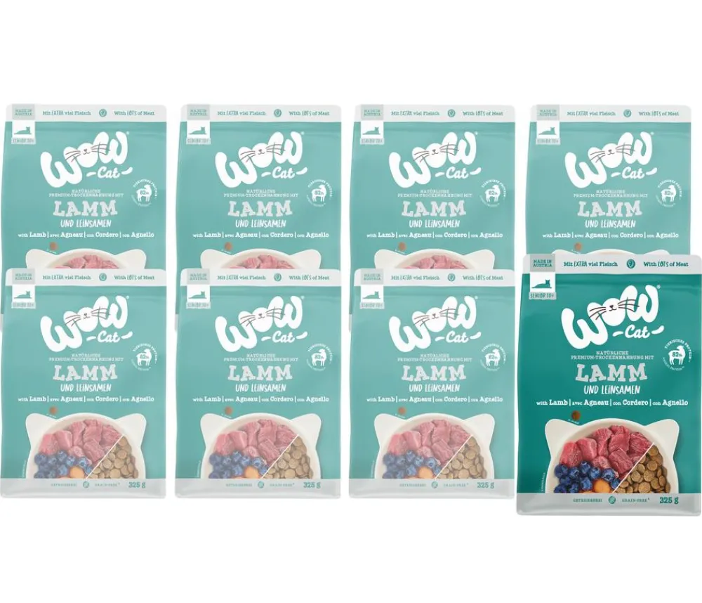 WOW Trockenfutter Katze > ® Cat Trockenfutter für Katzen Senior, Lamm & Leinsamen