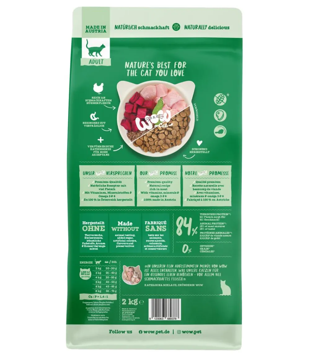 WOW Trockenfutter Katze - ® Cat Trockenfutter für Katzen, Adult