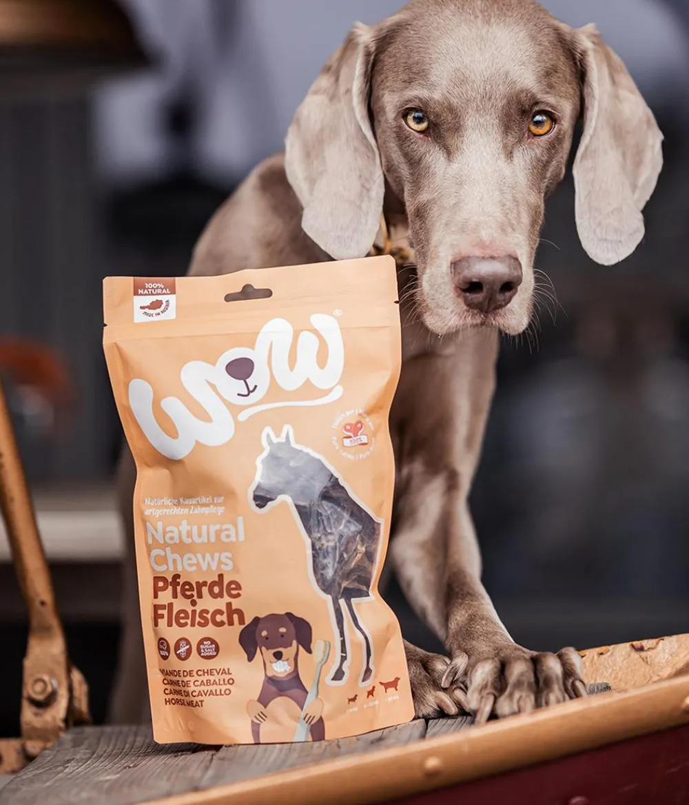 WOW Hundeleckerlies - ® Hundesnack Natural Chews Pferdefleisch, Adult, 250 g