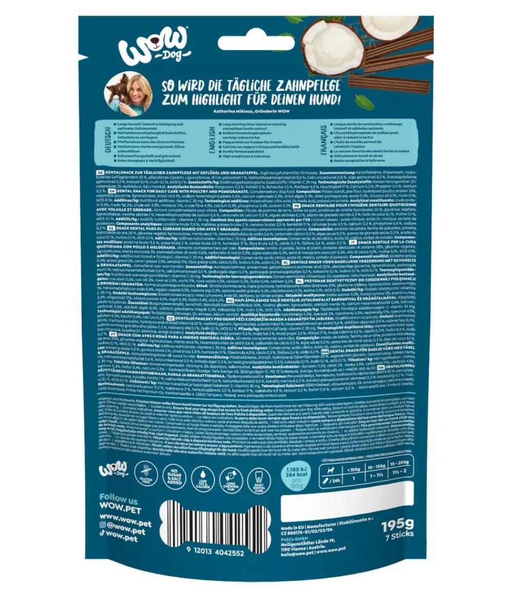 WOW Hundeleckerlies - ® Hundesnack Natural Dentals Mini, 195 g