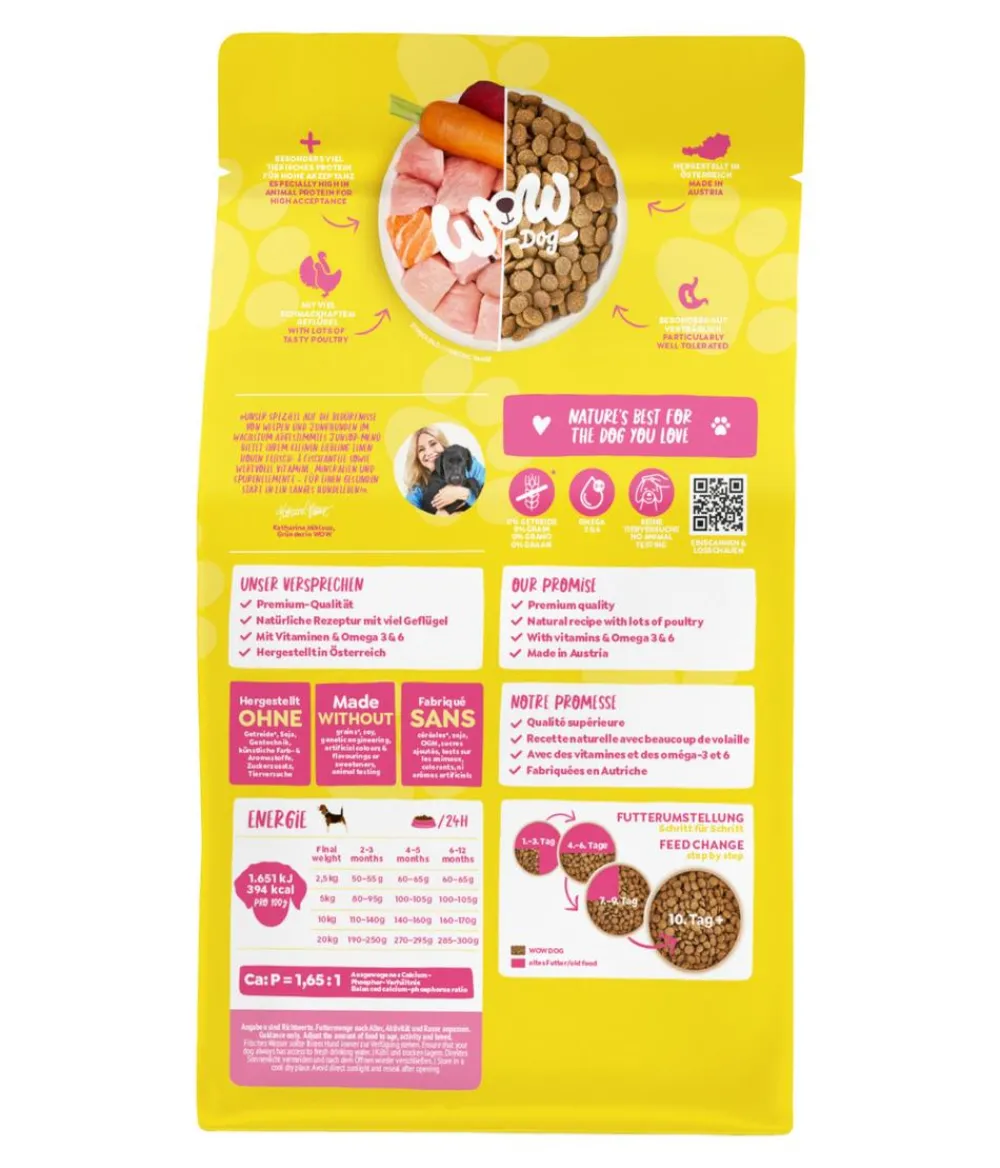 WOW Trockenfutter Hund - ® Trockenfutter für Hunde Mini Junior, Geflügel
