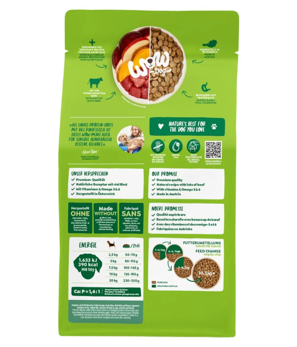 WOW ® Trockenfutter für Hunde Mini Adult, Rind Best
