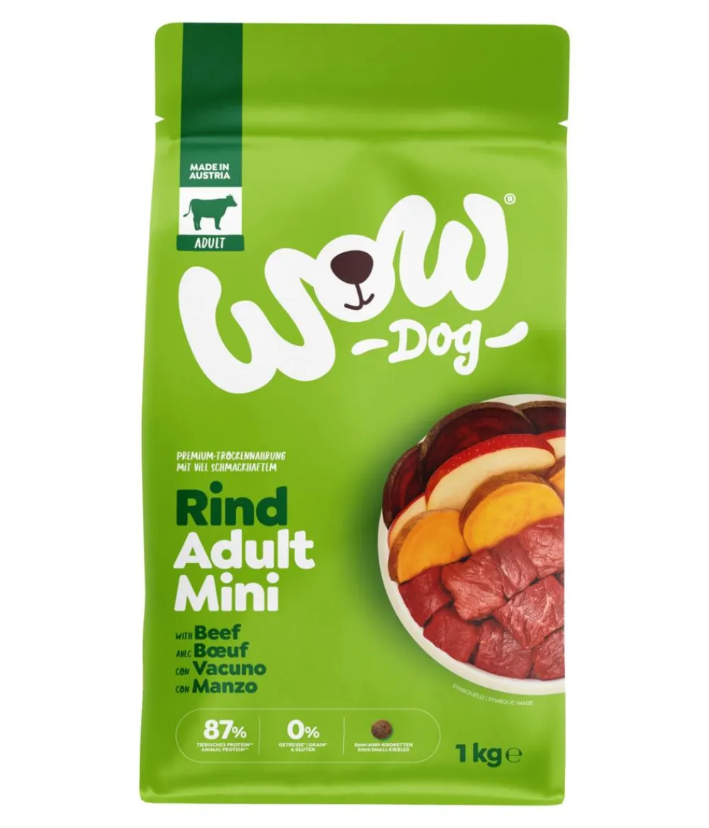 WOW ® Trockenfutter für Hunde Mini Adult, Rind Best