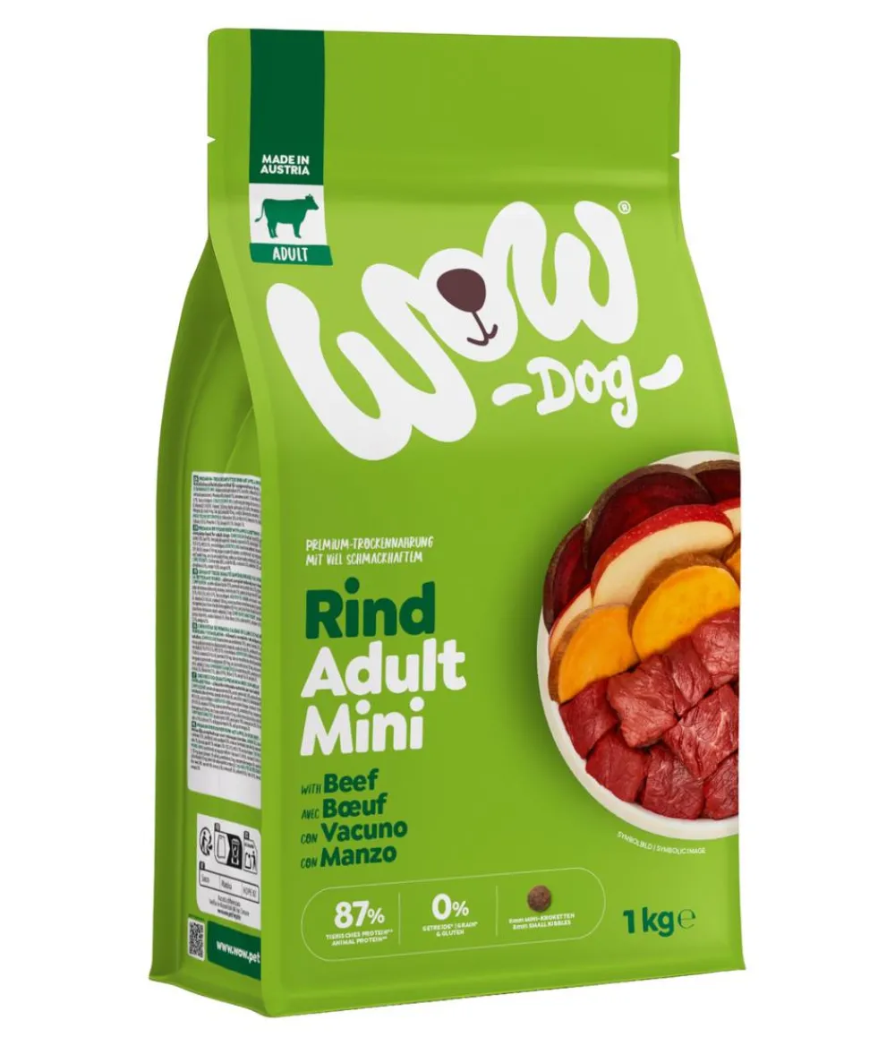 WOW ® Trockenfutter für Hunde Mini Adult, Rind Best