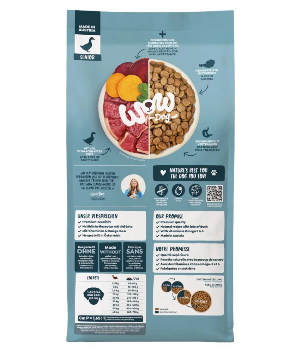 WOW ® Trockenfutter für Hunde Mini Senior, Ente Best