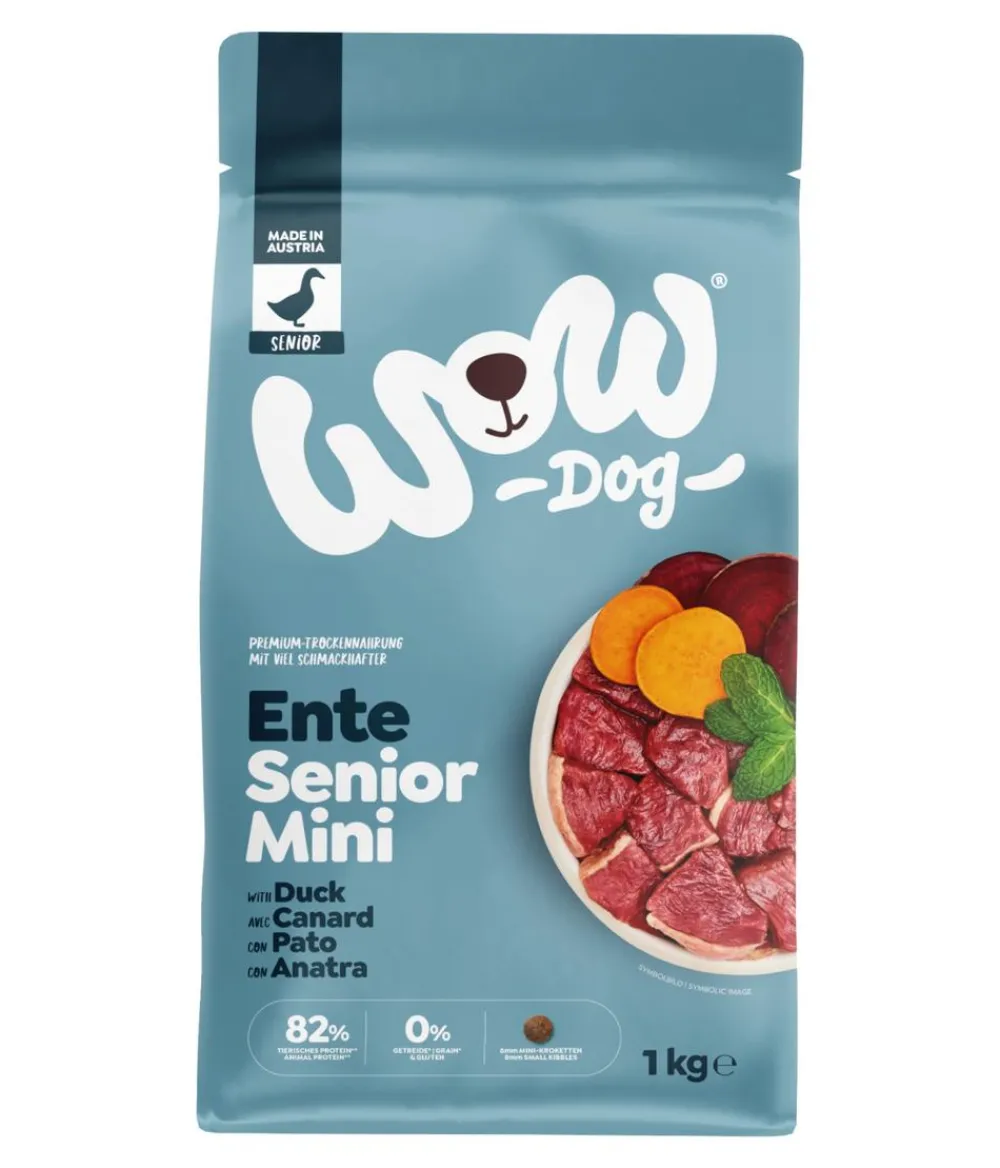 WOW Trockenfutter Hund - ® Trockenfutter für Hunde Mini Senior, Ente