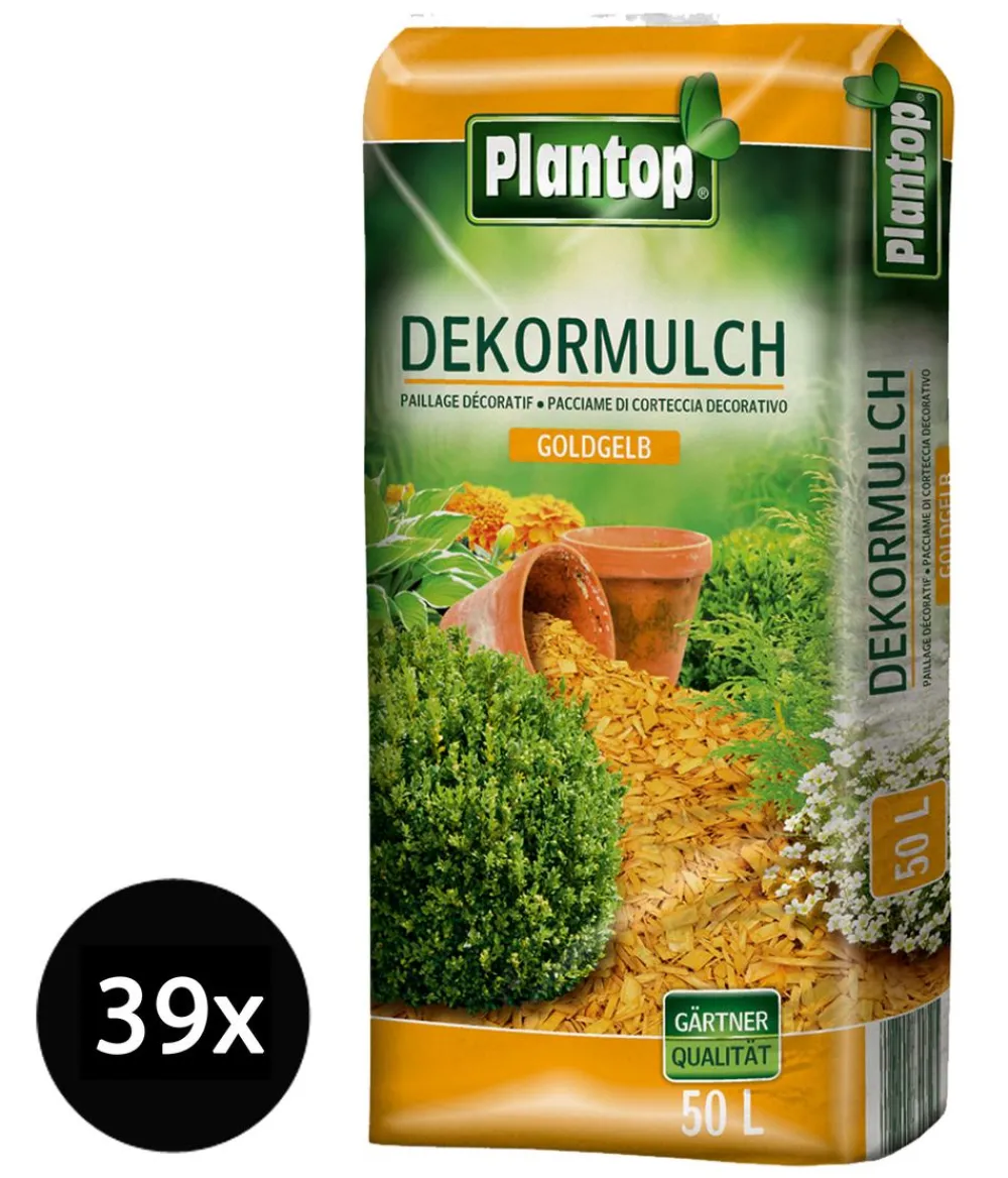 Ziegler Rindenmulch|Spezialerde > Plantop Dekormulch Goldgelb, 39 x 50 Liter