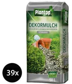 Ziegler Rindenmulch - Plantop Dekormulch Steingrau, 39 x 50 Liter