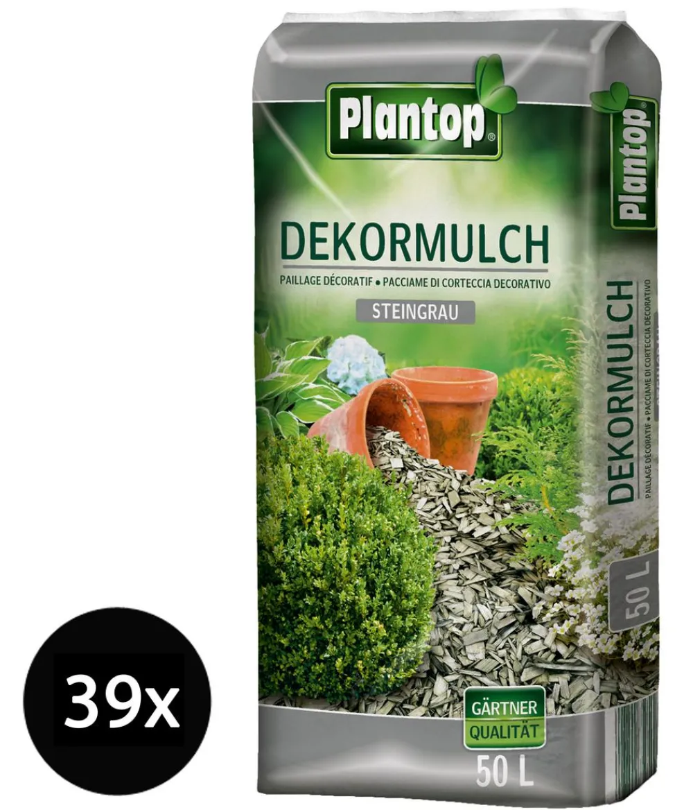 Ziegler Rindenmulch - Plantop Dekormulch Steingrau, 39 x 50 Liter