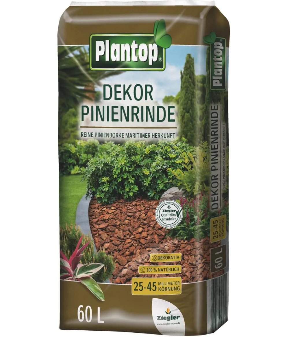 Ziegler Rindenmulch - Plantop Dekor Pinienrinde, 25-45 mm, 60 l