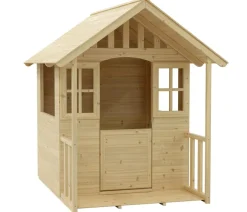 Zwerkules Gartenspielgeräte - Spielhaus Villa, ca. B121/H140/T137 cm Natur