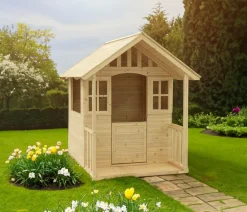 Zwerkules Gartenspielgeräte - Spielhaus Villa, ca. B121/H140/T137 cm Natur