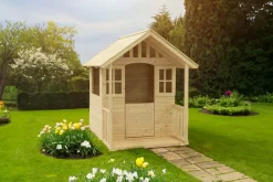 Zwerkules Gartenspielgeräte - Spielhaus Villa, ca. B121/H140/T137 cm Natur